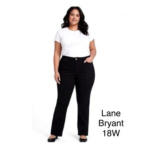 Lane Bryant Size 18 Black Straight Leg Jeans NWOT High Rise Stretch Classic 18W